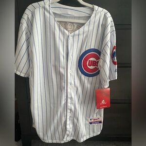 Authentic Chicago Cubs Lester Cool Base Jersey with Blue & Red Stitched Details